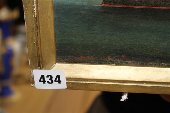 19th century English School, oil on canvas laid on board, P & O Steamer, c.1875, 18 x 32cm